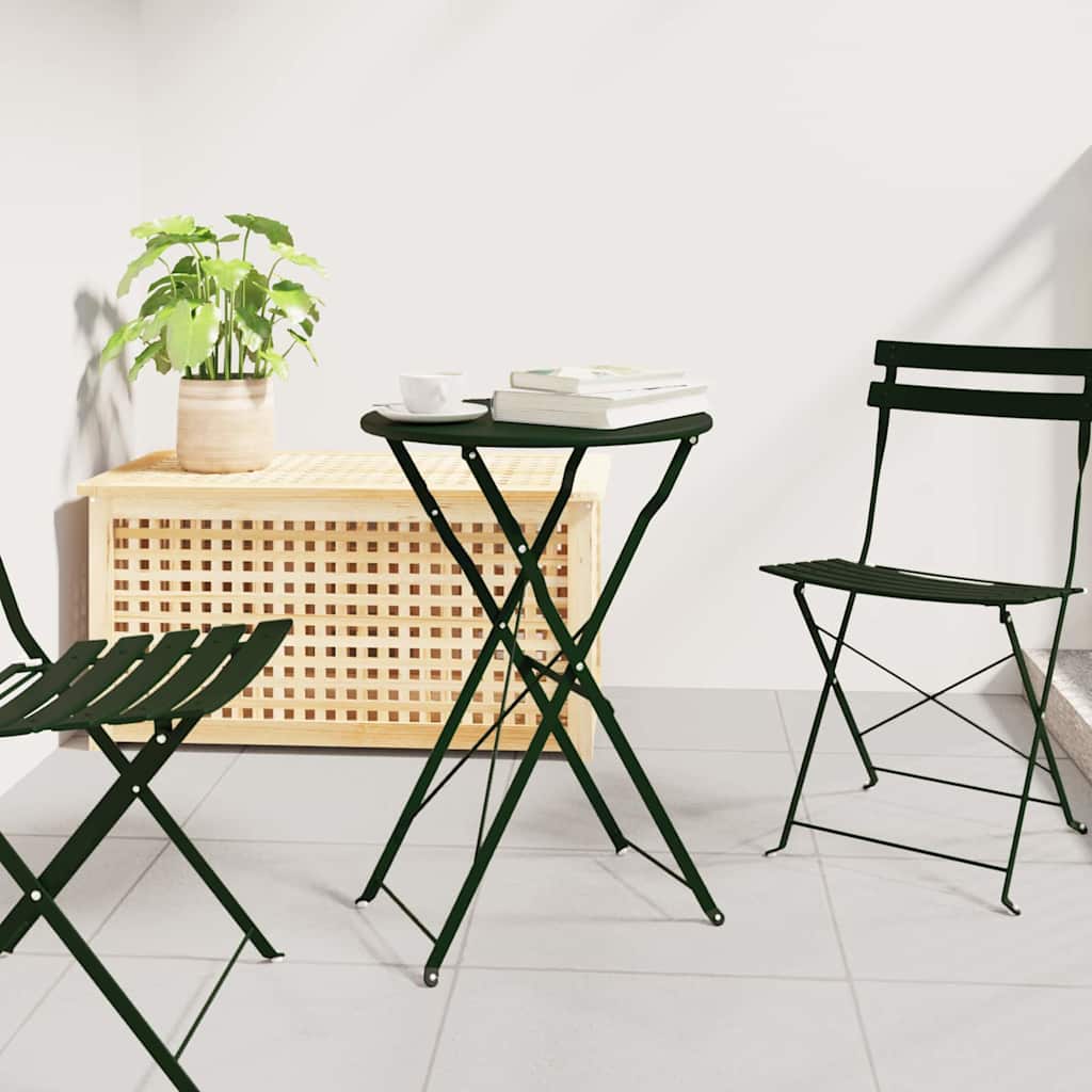 Bistro Table Folding Dark green Ø50x71 cm Powder-coated Steel